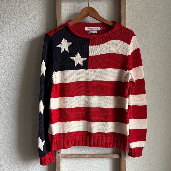 Tommy Hilfiger Original Vintage 2001 American Flag Knit Sweater sz: M